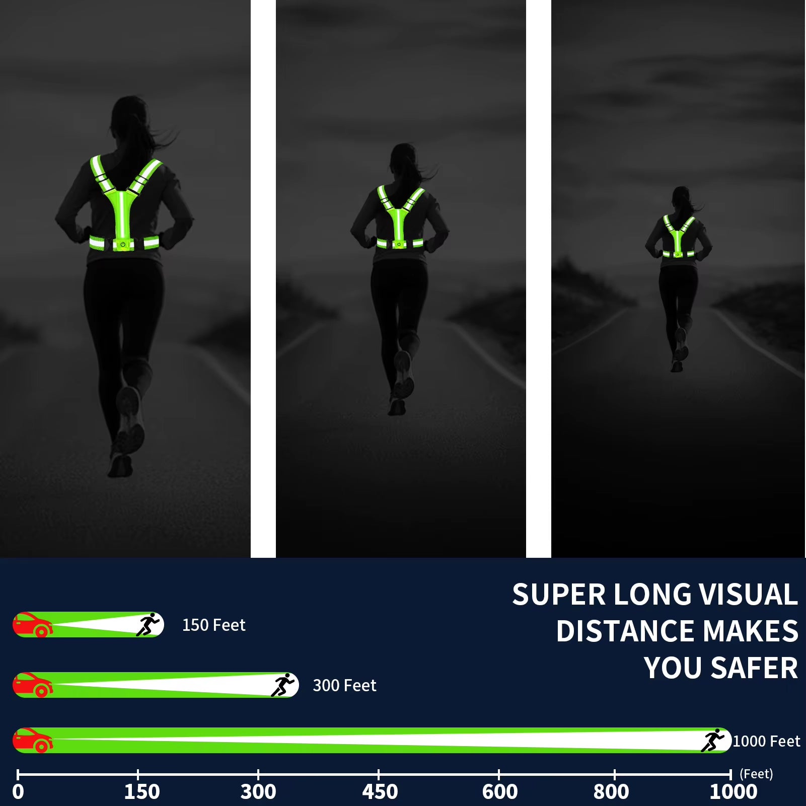 Outdoor Night Walking Safety Vests Highlight Adjustable Lightweight Reflective Vest Biking Safety Straps Waterproof Running Gear
