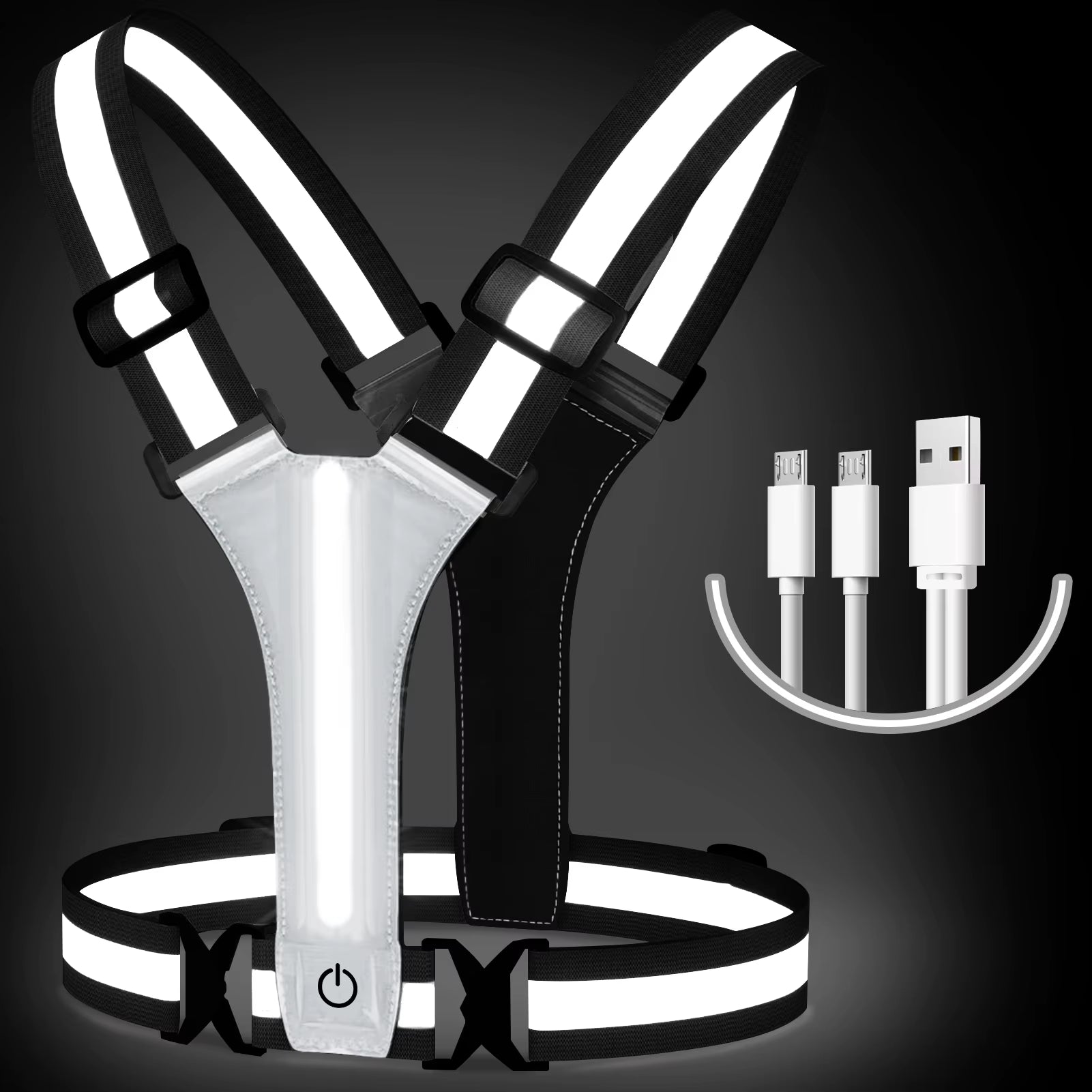 Outdoor Night Walking Safety Vests Highlight Adjustable Lightweight Reflective Vest Biking Safety Straps Waterproof Running Gear