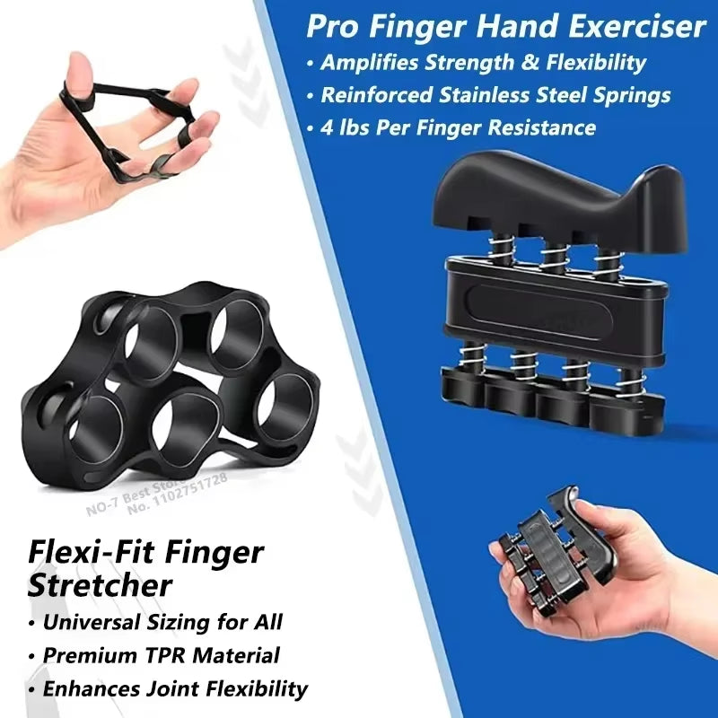 5-60Kg Adjustable Grip Strength Trainer with Finger Exerciser Hand Grip Strengthener for Muscle Building and Injury Recover
