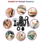 5-60Kg Adjustable Grip Strength Trainer with Finger Exerciser Hand Grip Strengthener for Muscle Building and Injury Recover