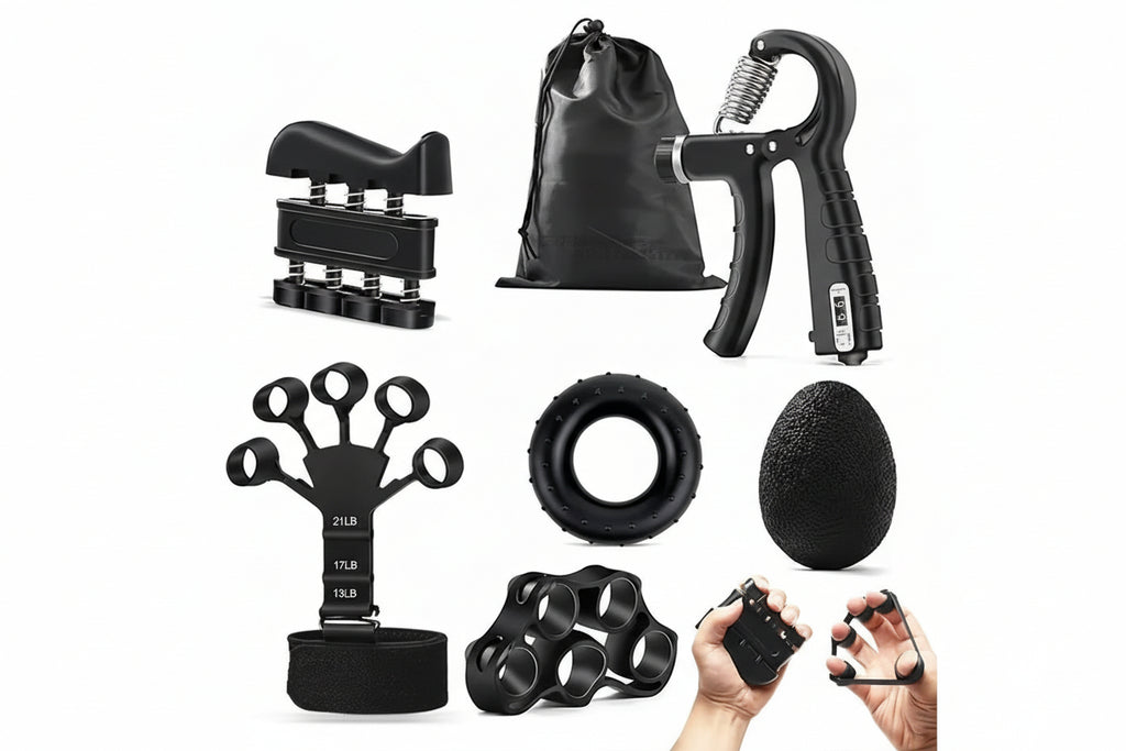 5-60Kg Adjustable Grip Strength Trainer with Finger Exerciser Hand Grip Strengthener for Muscle Building and Injury Recover